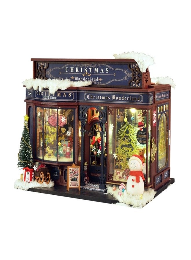 Hands Craft Christmas Wonderland DIY Miniature House Kit with Music & LED Lights - Holiday Storefront 3D Puzzle - Festive Craft Kit for Adults & Teens - Bookshelf Decor Winter Decorations - Image 1